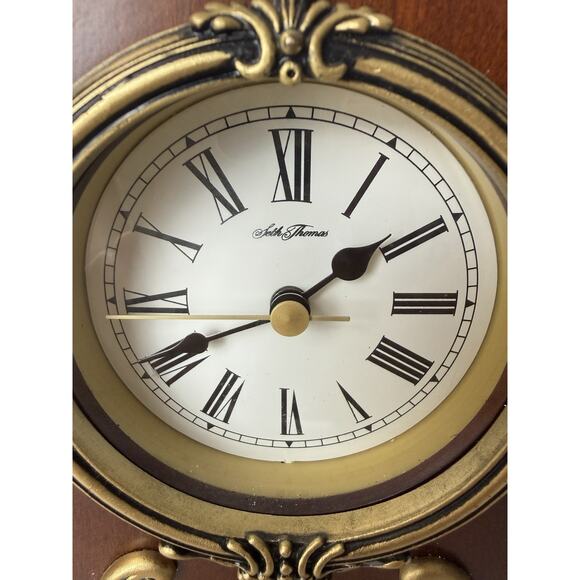Vintage SETH THOMAS Heirloom Mantel Clock Dark Wood Classic Collectible - Picture 4 of 11